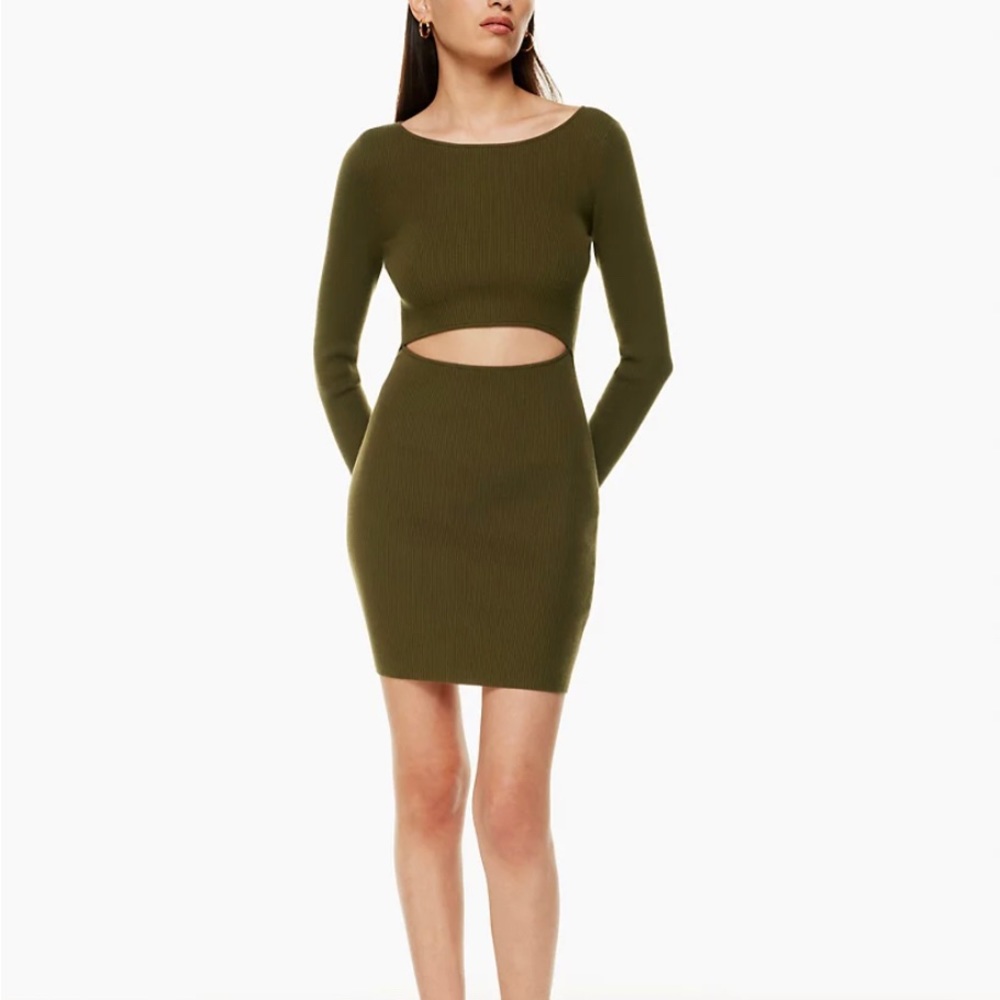NWT Aritzia Wilfred Cutout Long Sleeve Knit Dress